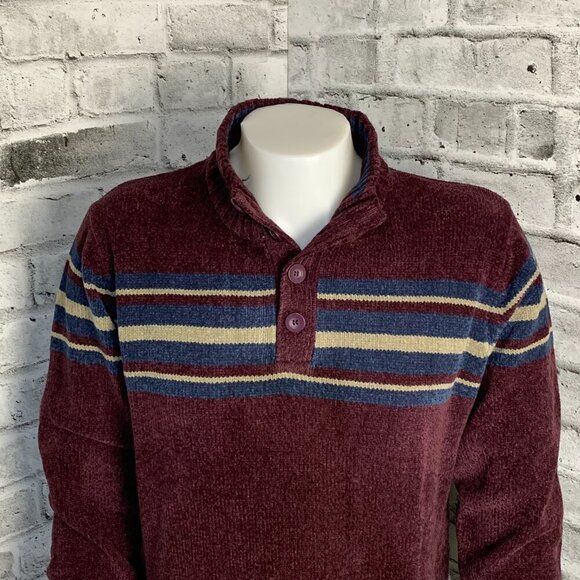 Vintage Denver Hayes Classic Fit 1/4 Button Burgundy Dad Sweater - Picture 2 of 11
